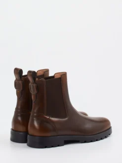 Santoni – Chelsea Boots aus Kalbleder Dunkelbraun