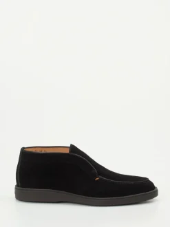 Santoni – Chukka Boots aus Veloursleder Schwarz