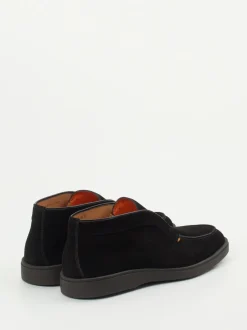 Santoni – Chukka Boots aus Veloursleder Schwarz