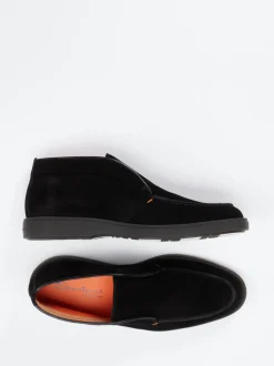 Santoni – Chukka Boots aus Veloursleder Schwarz