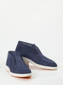 Santoni – Chukka Boots aus Veloursleder Nachtblau