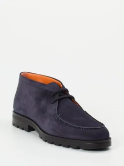 Santoni – Chukka Boots aus Veloursleder nachtblau