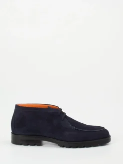 Santoni – Chukka Boots aus Veloursleder nachtblau