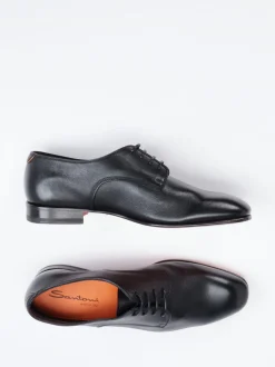 Santoni – Derby-Schnürschuhe aus Kalbleder schwarz