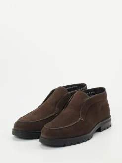 Santoni – Desert Boots aus Veloursleder Dunkelbraun
