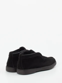Santoni – Desert Boots aus Veloursleder schwarz