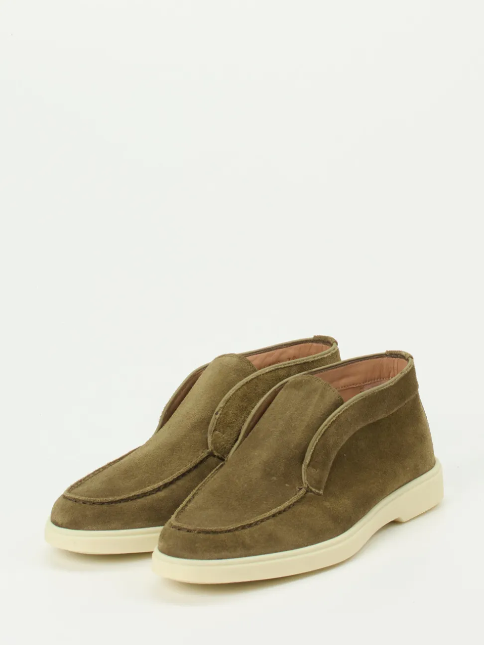 Santoni – Desert Boots aus Veloursleder olivbraun