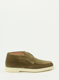 Santoni – Desert Boots aus Veloursleder olivbraun