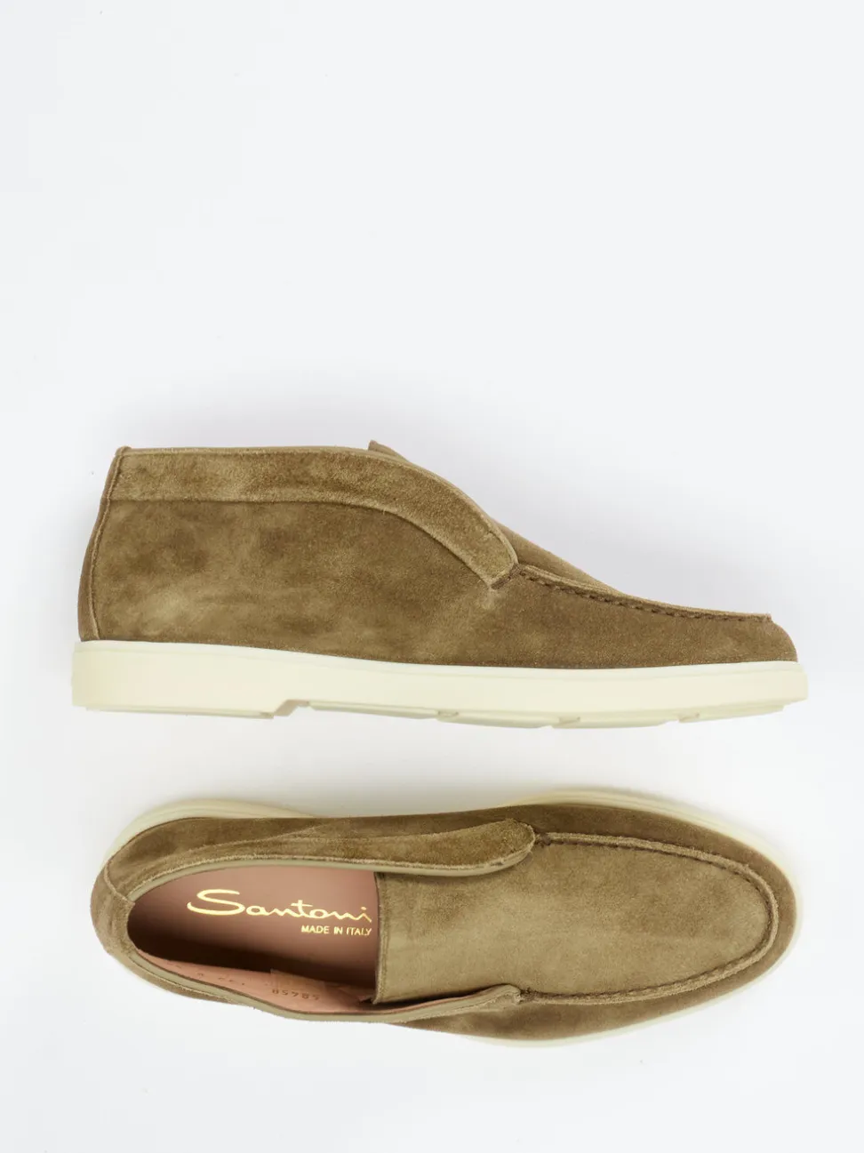 Santoni – Desert Boots aus Veloursleder olivbraun