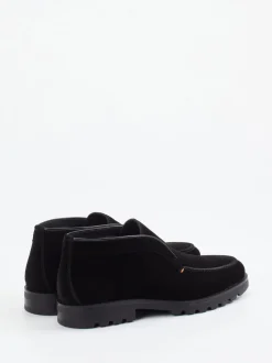 Santoni – Desert Boots aus Veloursleder schwarz