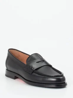 Santoni – Halbschuh aus Hochglanzleder Schwarz