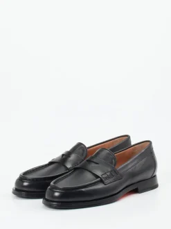 Santoni – Halbschuh aus Hochglanzleder Schwarz