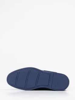 Santoni – Hausschuh aus Veloursleder in Dunkelblau