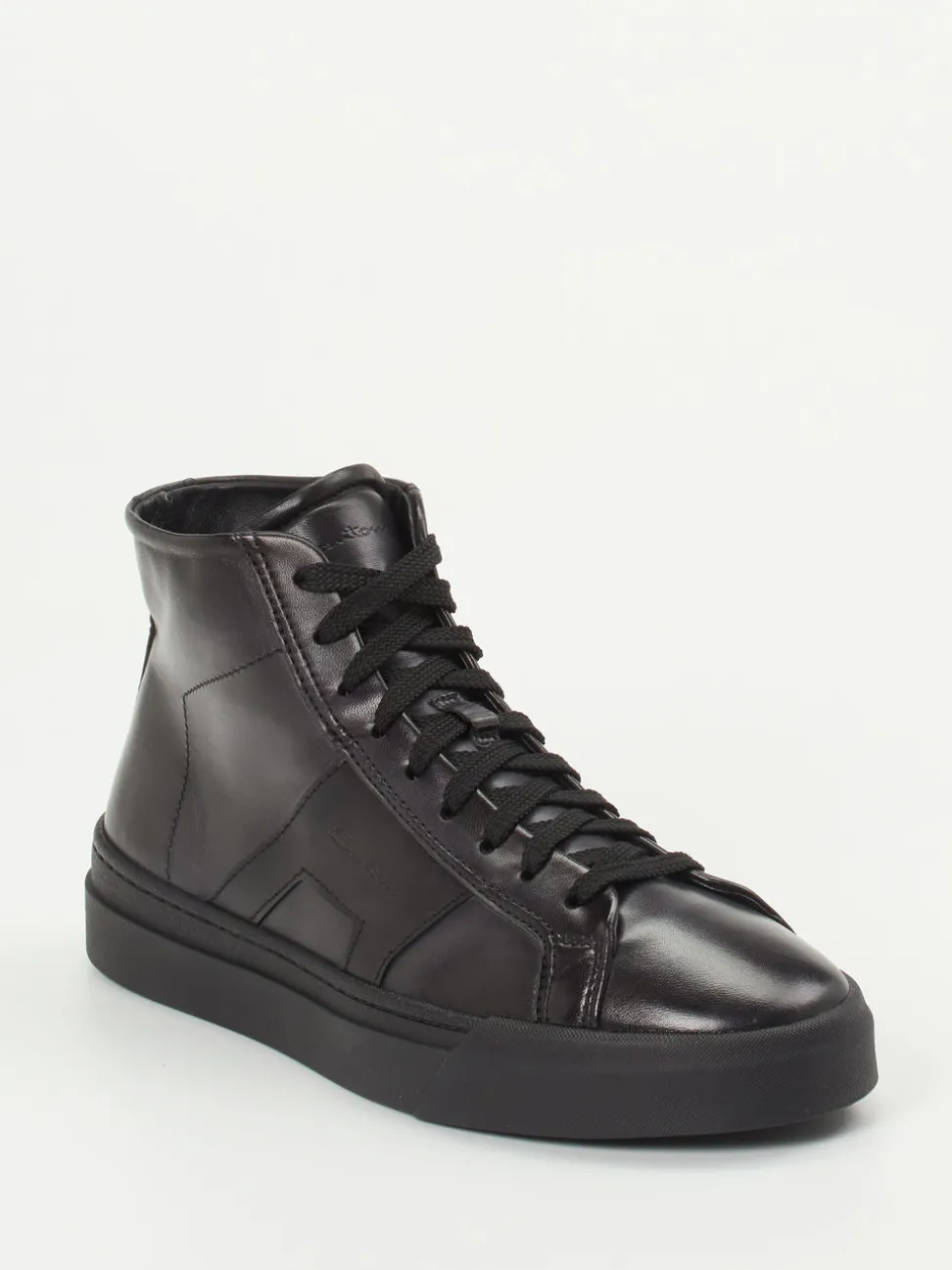 Santoni – High-Top Sneaker aus Kalbleder Schwarz