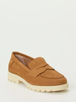 Santoni – Loafer aus Kalbleder in Cognacbraun
