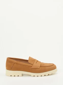 Santoni – Loafer aus Kalbleder in Cognacbraun