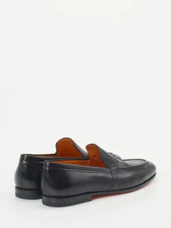 Santoni – Loafer aus Lammleder in Schwarz