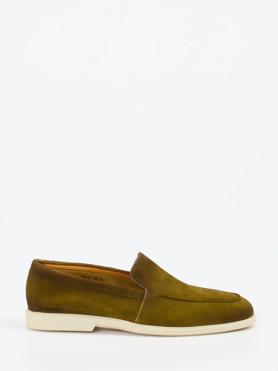 Santoni – Loafer aus Veloursleder in Olivgrün