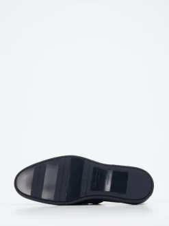 Santoni – Loafer aus Veloursleder Dunkelblau