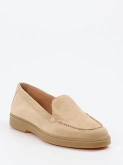 Santoni – Loafer aus Veloursleder Beigebraun
