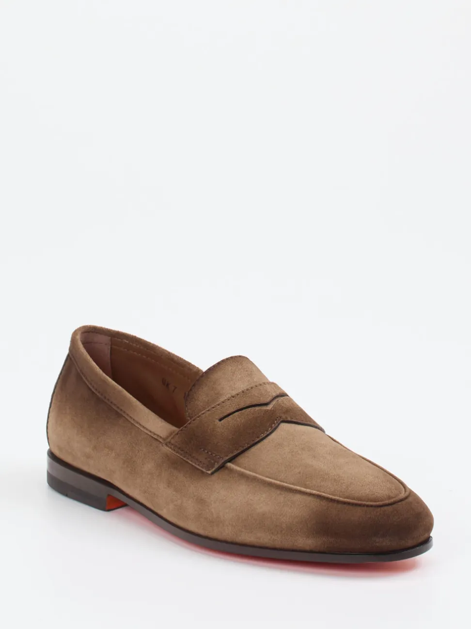Santoni – Loafer aus Veloursleder in Braun
