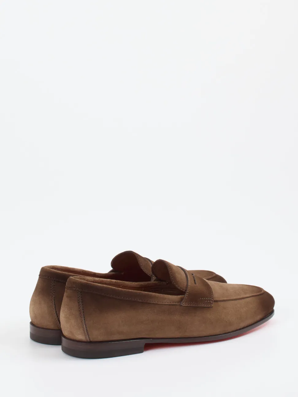 Santoni – Loafer aus Veloursleder in Braun