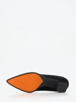 Santoni – Loafer-Pumps aus Veloursleder Schwarz
