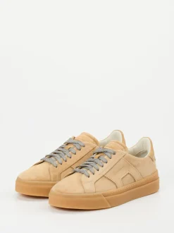 Santoni – Low-Top Sneaker aus Veloursleder sandbeige