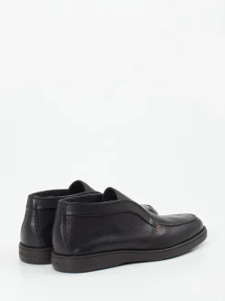 Santoni – Mid-Cut-Slipper aus Hirschleder Schwarz
