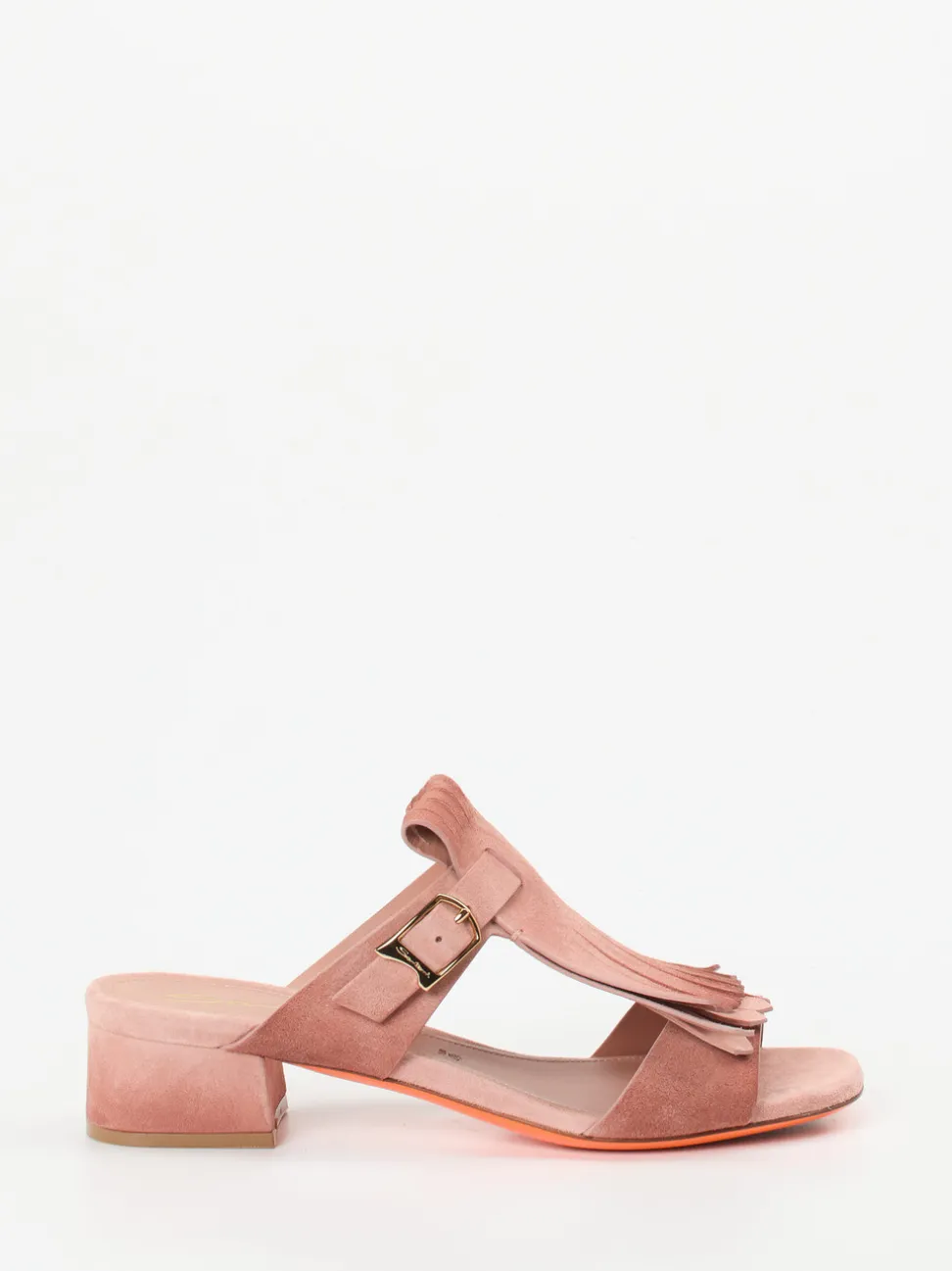 Santoni – Mules aus Veloursleder in Altrosa