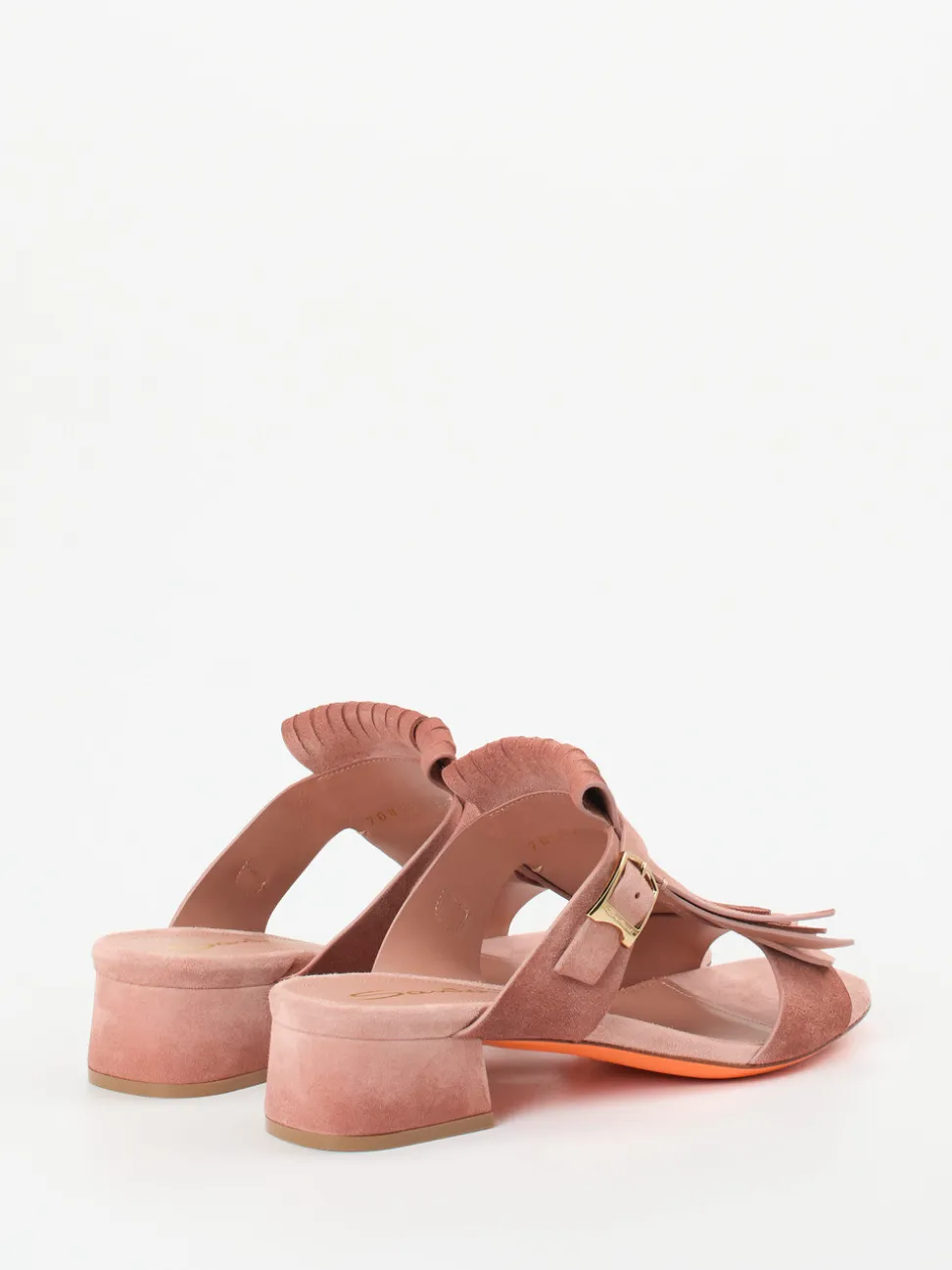 Santoni – Mules aus Veloursleder in Altrosa