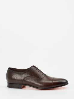 Santoni – Oxford-Schnürschuh aus Kalbleder Dunkelbraun