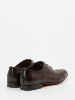 Santoni – Oxford-Schnürschuh aus Kalbleder Dunkelbraun