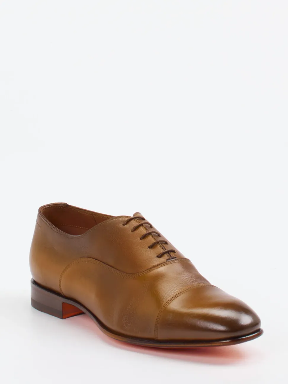 Santoni – Oxford-Schnürschuh aus Kalbleder cognacbraun