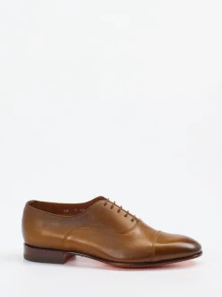 Santoni – Oxford-Schnürschuh aus Kalbleder cognacbraun