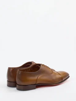 Santoni – Oxford-Schnürschuh aus Kalbleder cognacbraun