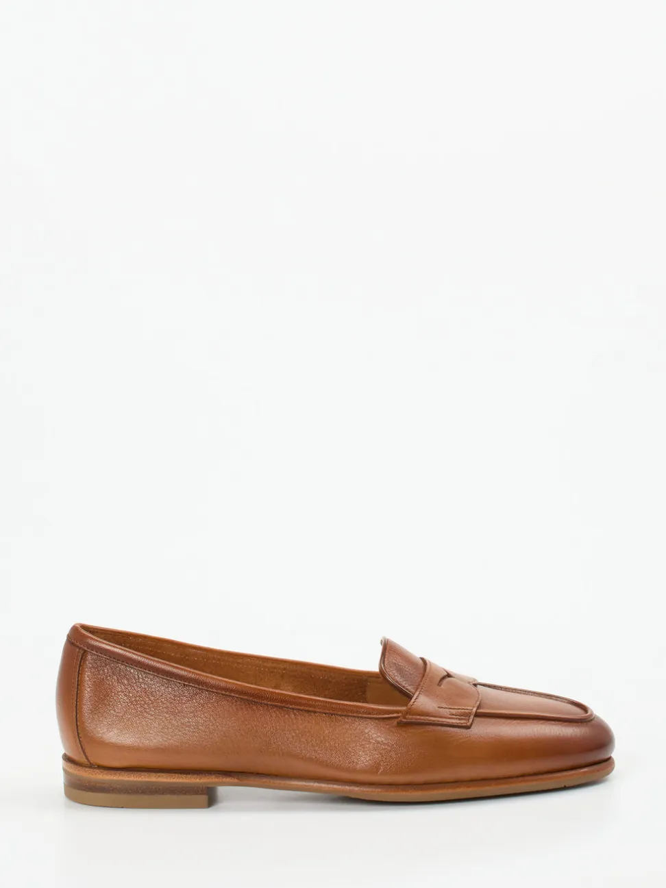 Santoni – Penny Loafer aus Kalbleder cognacbraun