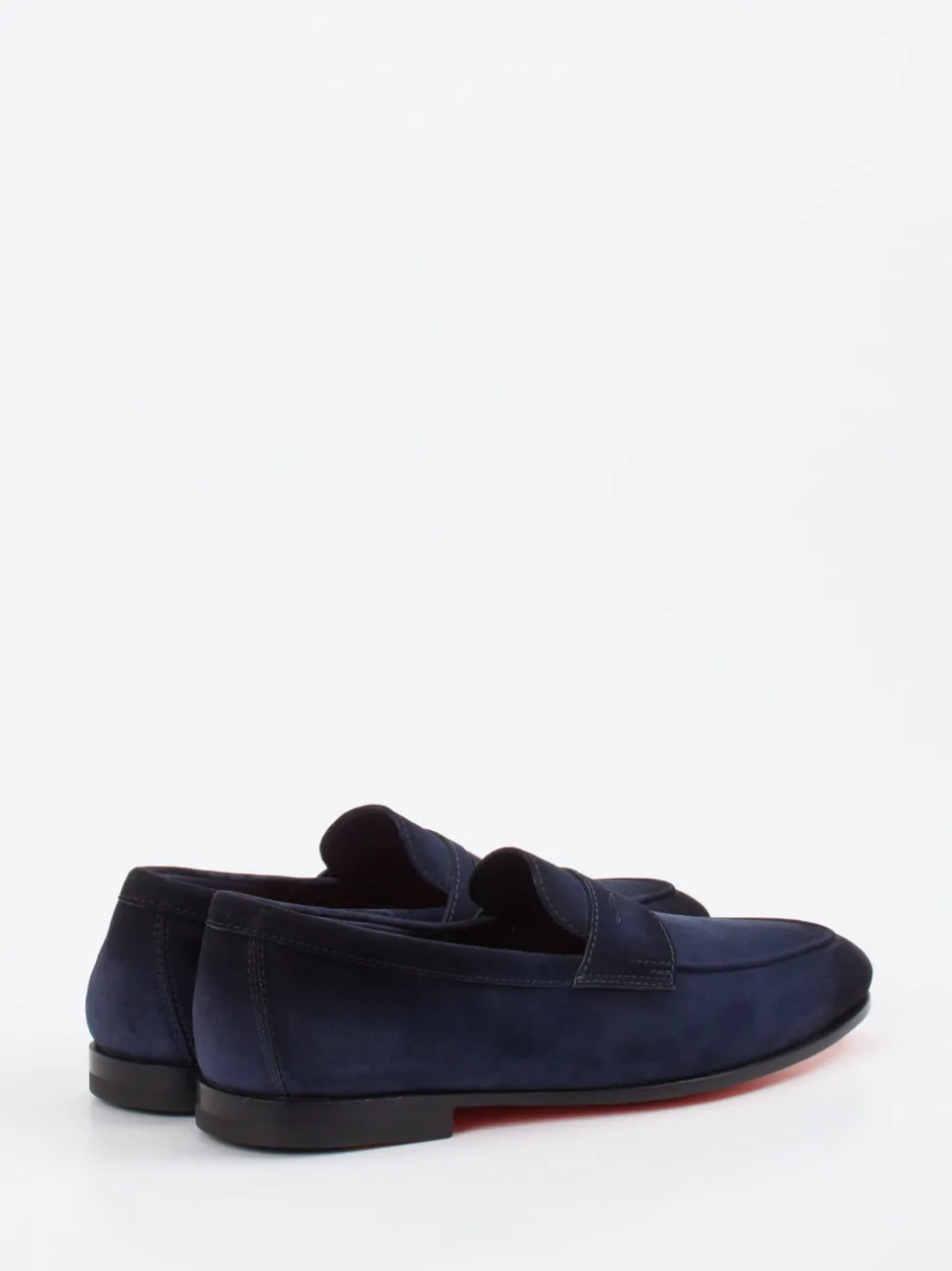 Santoni – Penny Loafer aus Veloursleder Dunkelblau