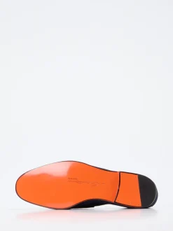 Santoni – Penny Loafer aus Veloursleder Dunkelblau
