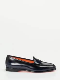 Santoni – Penny Loafer aus Kalbleder in Dunkelblau