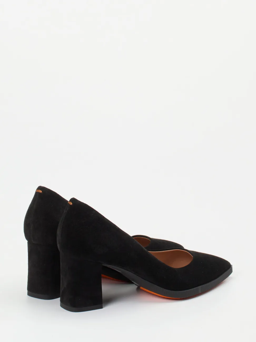 Santoni – Pumps aus Veloursleder schwarz