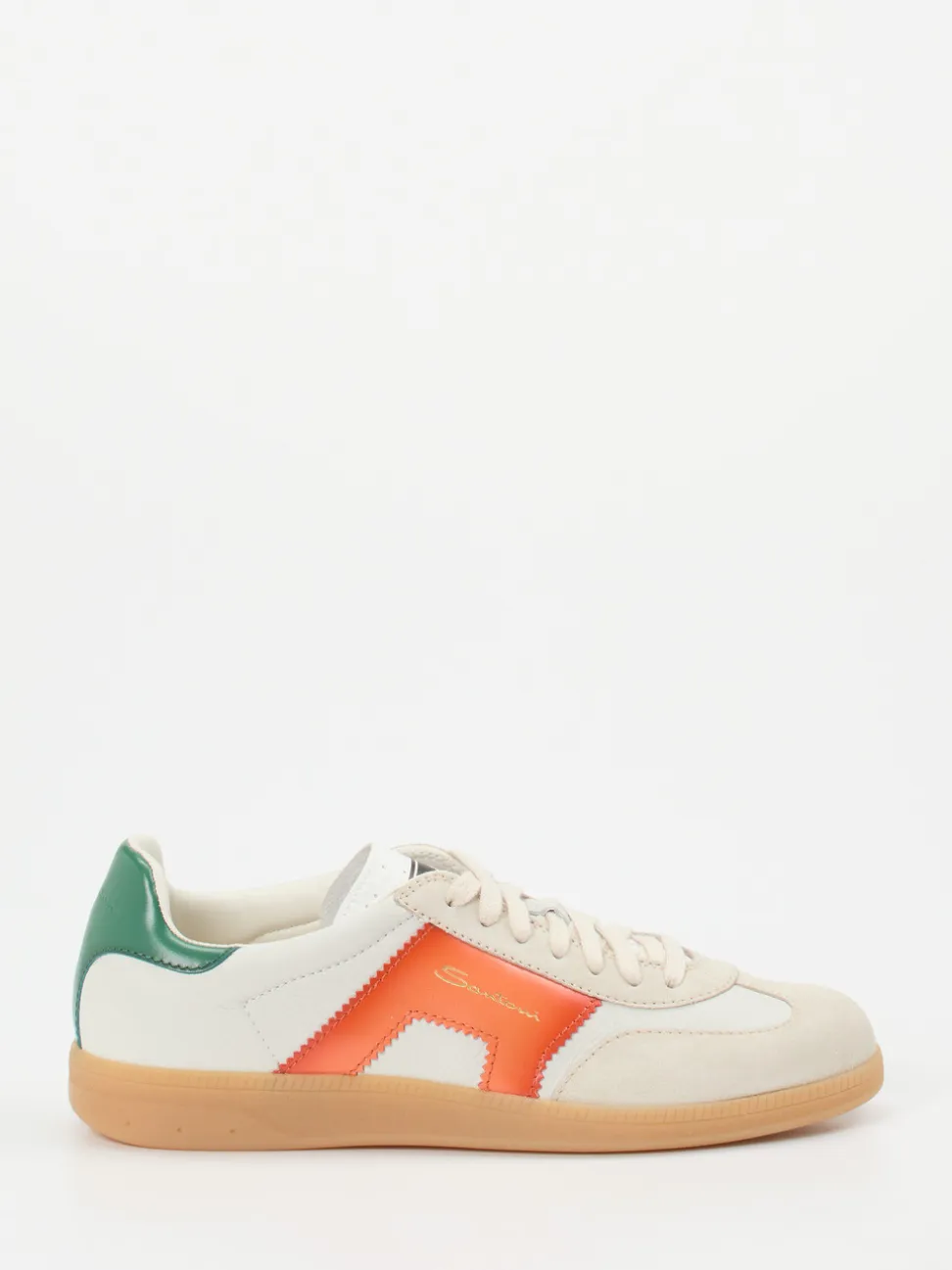 Santoni – Retro-Sneaker aus Kalbleder beige-orange