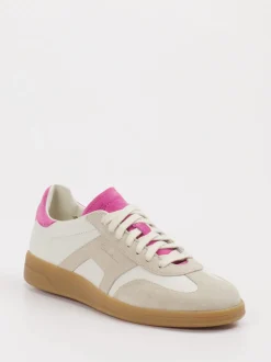 Santoni – Retro-Sneaker aus Leder Beige-Pink