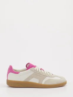 Santoni – Retro-Sneaker aus Leder Beige-Pink