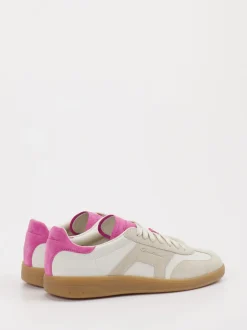 Santoni – Retro-Sneaker aus Leder Beige-Pink