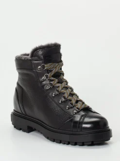 Santoni – Schnürboots aus Hirschleder Schwarz