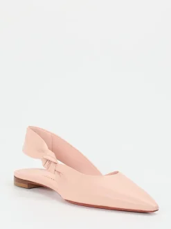 Santoni – Slingback-Ballerinas aus Kalbleder rosa