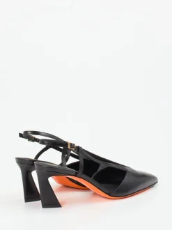 Santoni – Slingback-Pumps aus Kalbleder Schwarz