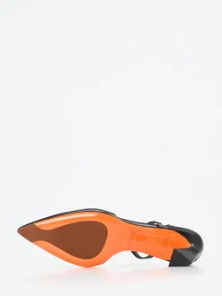 Santoni – Slingback-Pumps aus Kalbleder Schwarz