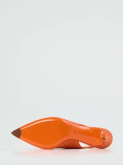 Santoni – Slingback-Pumps aus Veloursleder Koralle